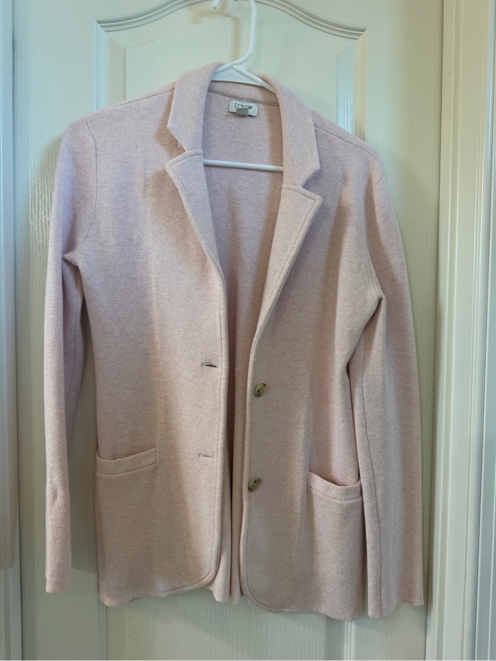 J. Crew Pale Pink Tailored Open-Front Blazer